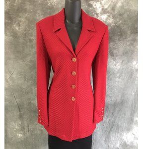 st john red knit jacket size 6